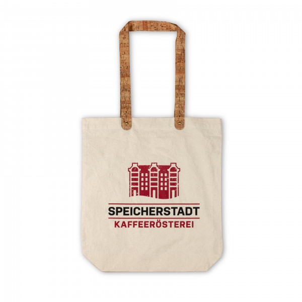 Einkaufstasche "Speicherstadt Kaffeerösterei" mit Korkgriff